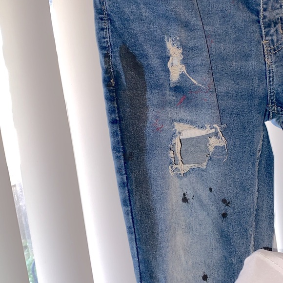 Men’s blue jeans with soldier theme on the front - Picture 8 of 10